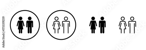 Man and woman icon logo design. male and female sign and symbol. Girls and boys