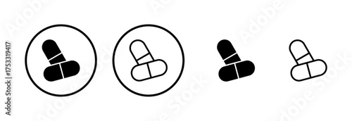 Pills icon logo design. capsule icon. Drug sign and symbol