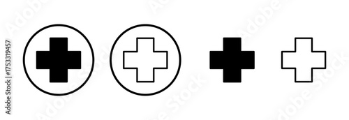 Plus icon logo design. Add plus sign and symbol