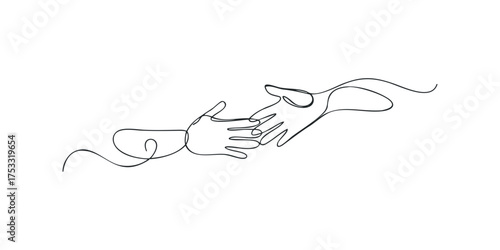 Minimalist hand reaching out for help