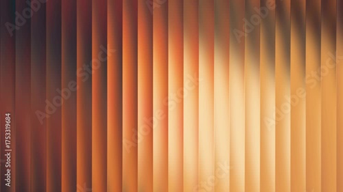 Animation of vertical blinds with warm orange and yellow gradient, abstract background