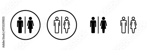 Toilet icon logo design. Girls and boys restrooms sign and symbol. bathroom sign. wc, lavatory
