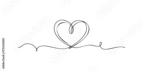 Single Line Drawing of a Heart Shape