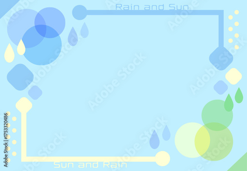 雨と太陽のフレーム背景素材