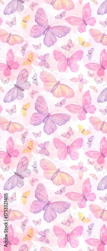 Seamless Butterfly and Flower Pattern for Kids Dress