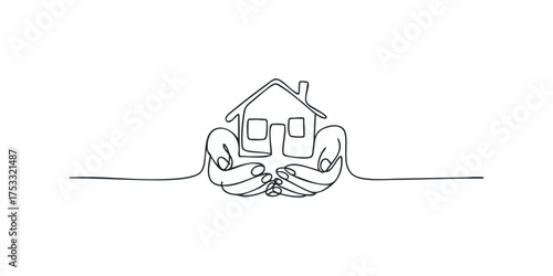 Hands holding a house symbol