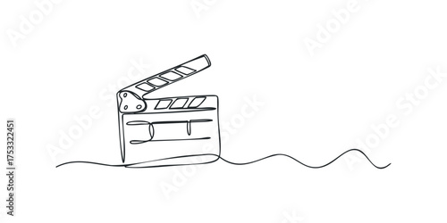 Clapperboard in Simple Line Art Style