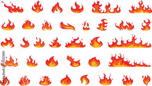 Fiery Set  A Collection of Flames, Embers, and Ignited Designs for Graphics, Websites, Presentations, and Engaging Visual Content