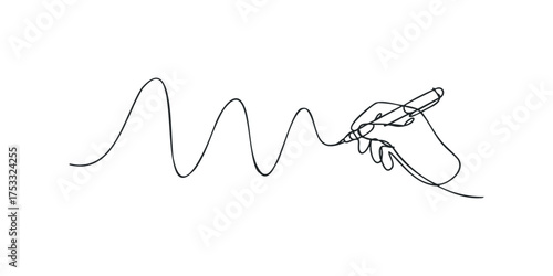 Hand Drawing Wavy Line with Pen