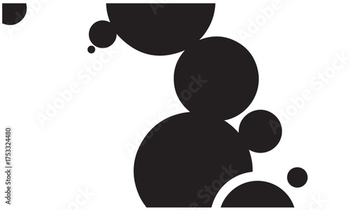 Minimalist Black and White Abstract with Geometric Circular Forms