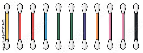 cotton swabs vector illustration set