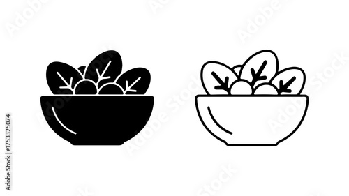 Salad bowl icon with transparent background
