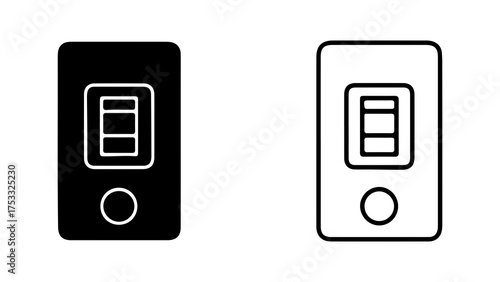 Doorbell with button and panel with transparent background