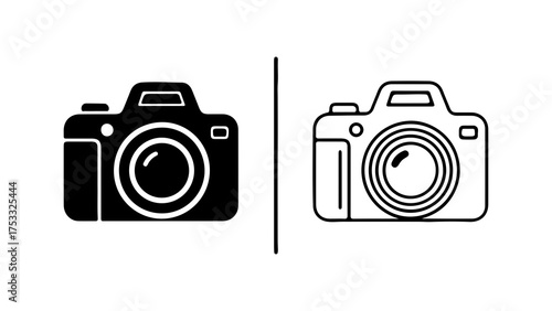 Camera icon set with transparent background