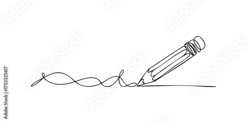 Pencil drawing abstract line mark