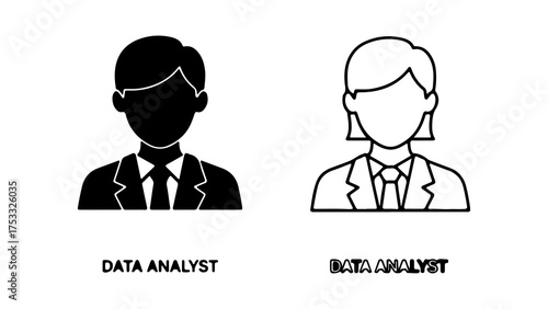 Data analyst icons with transparent background