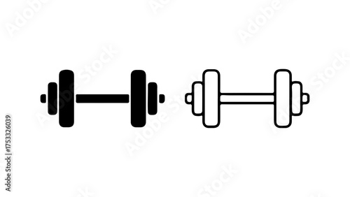 Barbells and dumbbells with transparent background