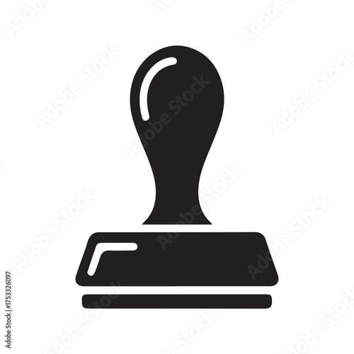 Rubber Stamp Solid Icon Minimal