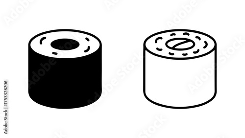 Sushi rolls with transparent background