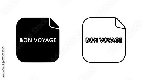 Bon voyage sticker with transparent background