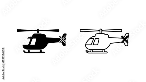 Helicopter icons with transparent background