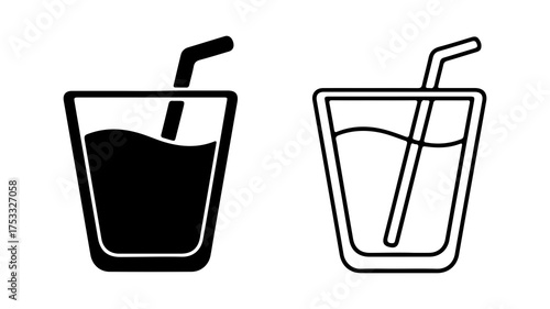 Drink glasses with straws with transparent background