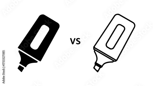 Marker and highlighter comparison with transparent background