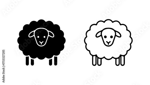 Sheep icon set with transparent background