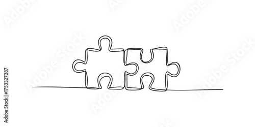Two puzzle pieces joining together