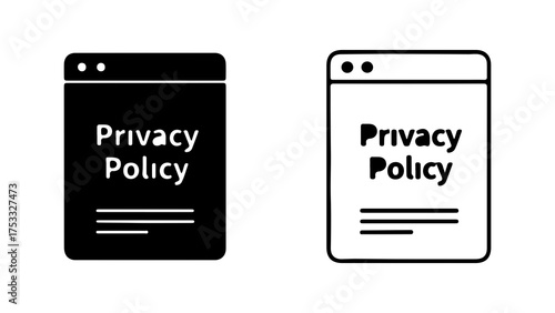 Privacy policy webpage with transparent background
