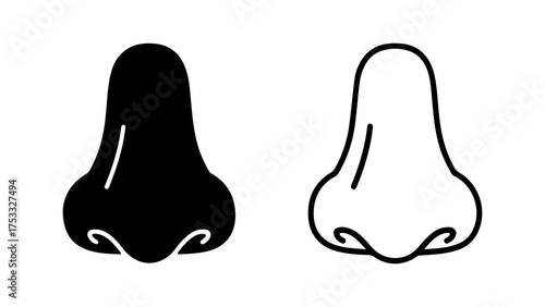 Human nose outline with transparent background