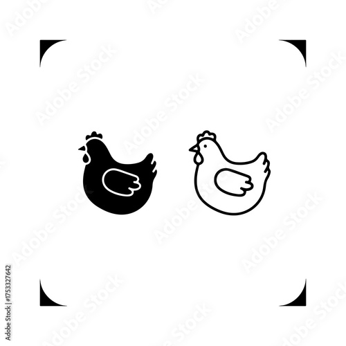 Chicken icon with transparent background