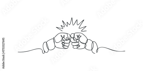 Two Fists Colliding With Burst Effect