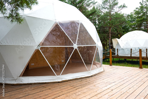 Unique dome accommodations nestled in the forest for a peaceful retreat experience