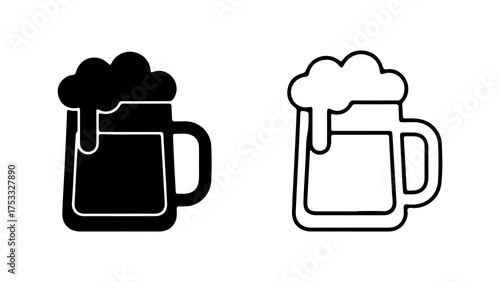 Beer mug icon with transparent background
