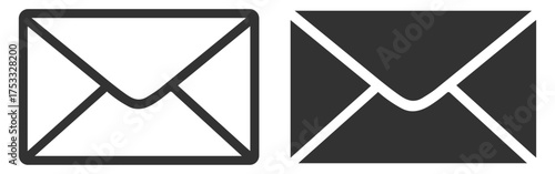 Mail envelope message icon set on transparent background