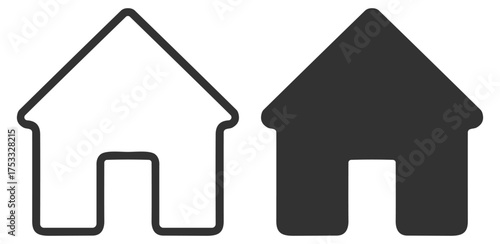 Home house building icon set on transparent background