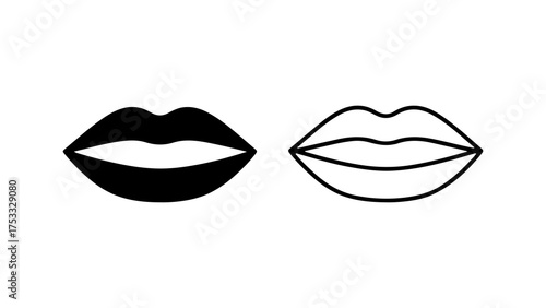 Open lips icon with transparent background