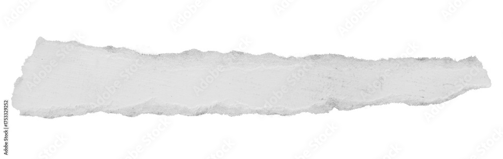 Obraz premium Long torn grayish paper strip isolated on empty background for minimal collage design