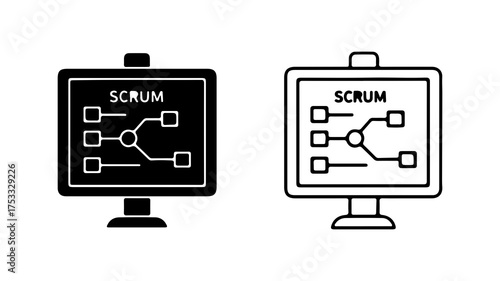 Scrum board display with transparent background