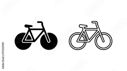 Bicycle icon set with transparent background