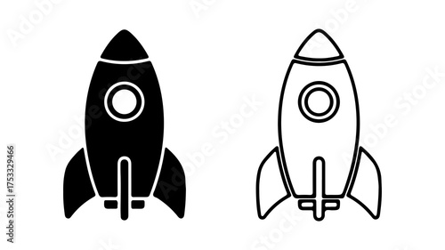 Rocket ship icon with transparent background