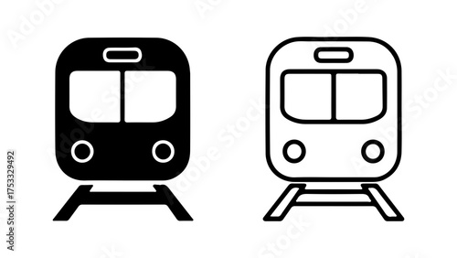 Subway train icons with transparent background