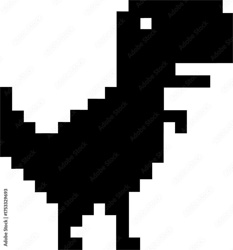 Naklejka premium vector dino pixel cursor
