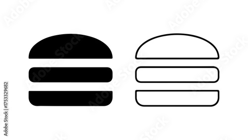 Burger icon set with transparent background