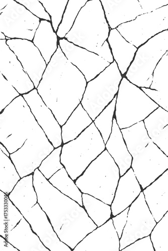Cracked wall texture vector with irregular fracture lines, suitable for minimalist backgrounds, posters, or modern graphic designs.