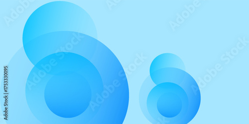 Abstract Color background, transparent gradient blue circles stacked on a blue background modern simple art good