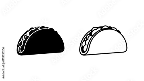 Taco outline with transparent background