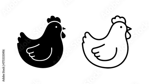 Chicken icon set with transparent background