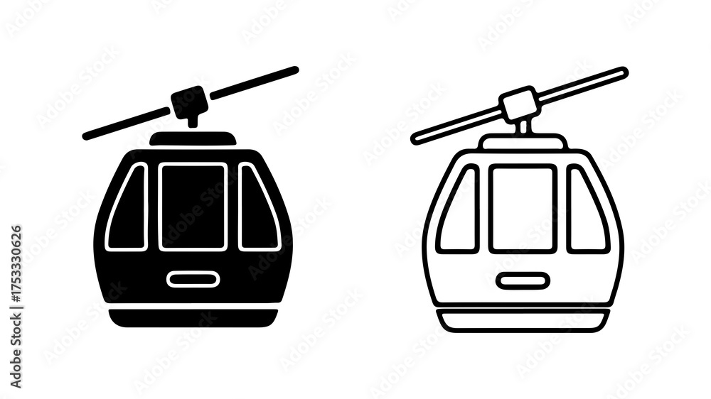 Fototapeta premium Cable car icon with transparent background